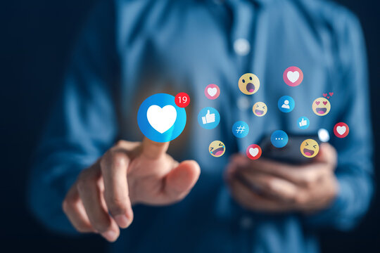 Man using social media and digital online, man using smart phone with Social media. concept of living on vacation and playing social media. online marketing, technology network concept.
