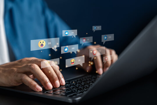 Man using social media and digital online, man using smart phone with Social media. concept of living on vacation and playing social media. online marketing, technology network concept.