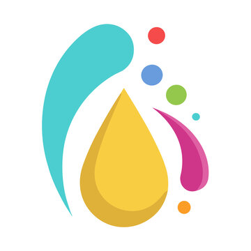 Colorful abstract shapes and dots