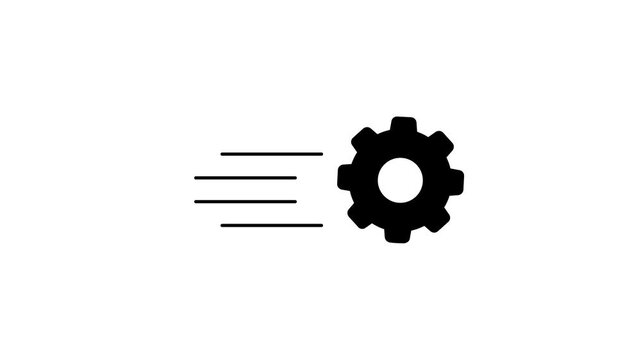 Fast gear icon, motion speed symbol, vector illustration