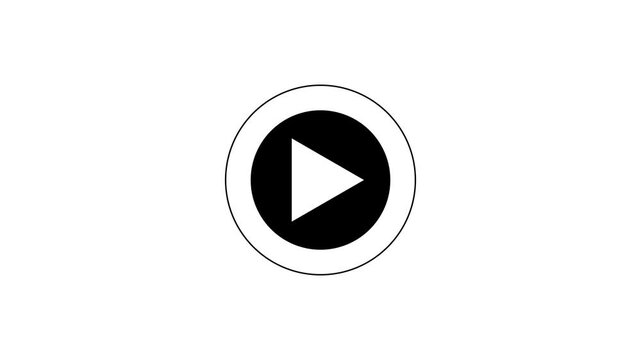 Play button icon isolated on white background