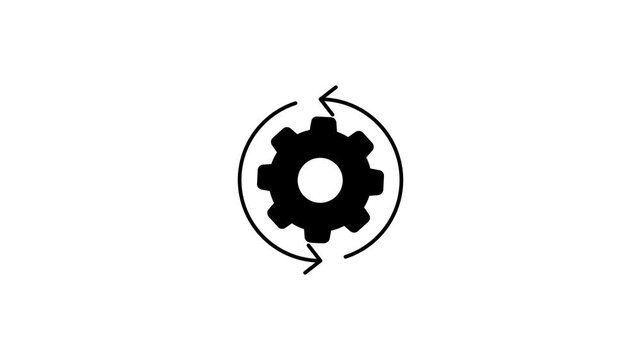 Gear icon with circular arrows representing settings or process update
