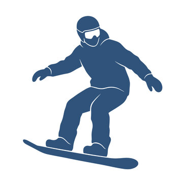 Snowboarder Riding Stance Vector Silhouette