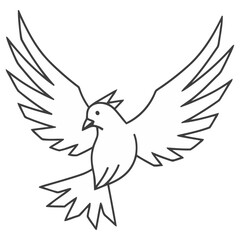Fototapeta premium Dove flying line art