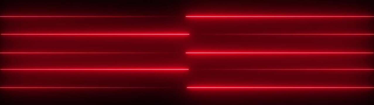 Abstract background with glowing red neon laser lines
