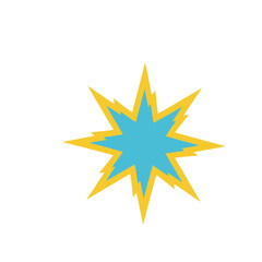 Blue and yellow abstract burst graphic © marsia