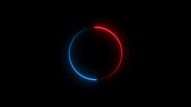 Glowing neon light circle animation.