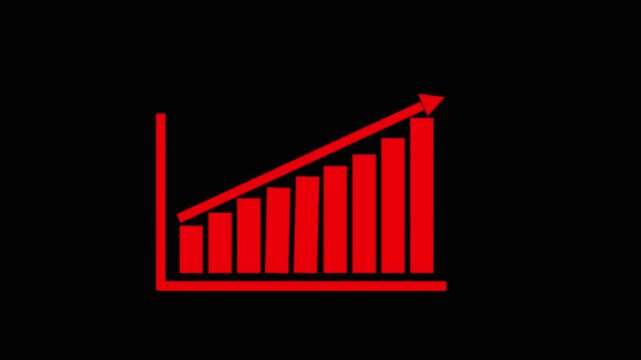 Corporate Success Animation Rising Arrow on Business Graph