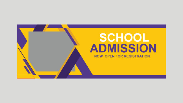modern school admission open web banner design template vector