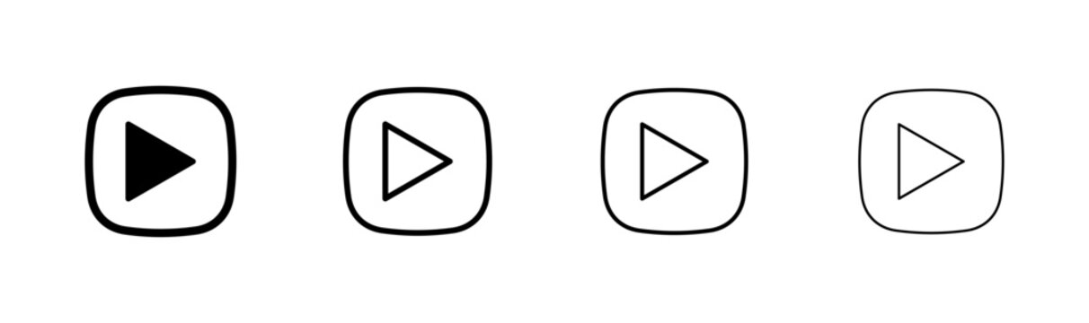 Play icon logo design. Play button sign and symbol