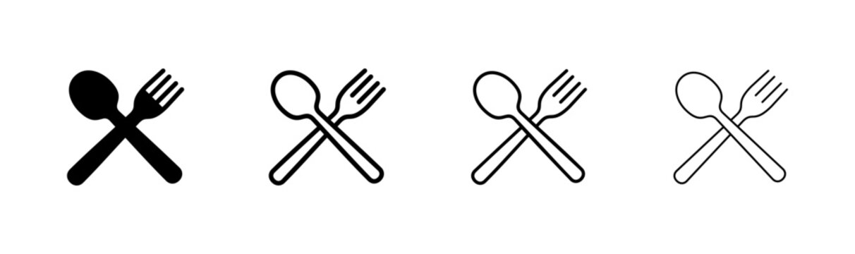 spoon and fork icon logo design. spoon, fork and knife icon vector. restaurant sign and symbol