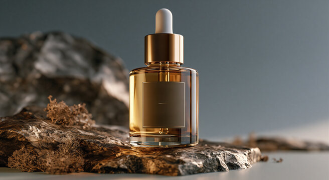 AI generated cosmetic cream essence bottle product still life