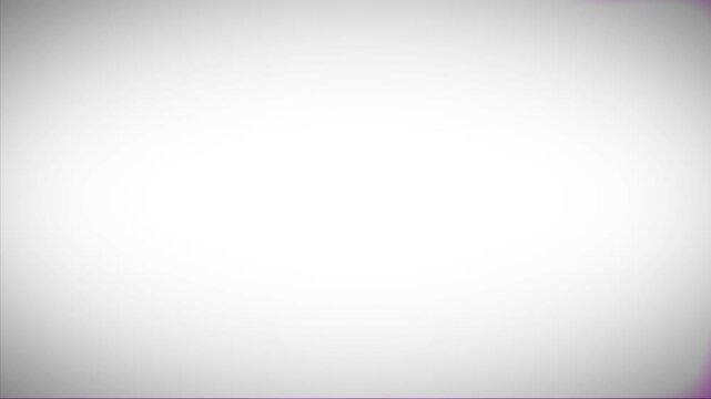 Abstract glowing purple particles dissolving against a clean white background with subtle glitch effects