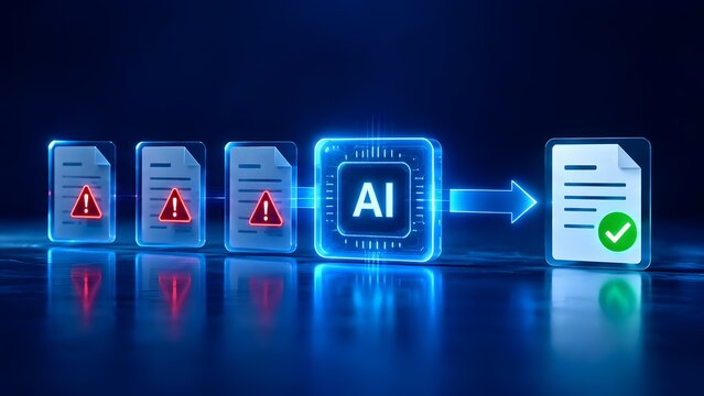 Artificial intelligence processor filtering and correcting error documents into verified approved files for automated RegTech and compliance concept