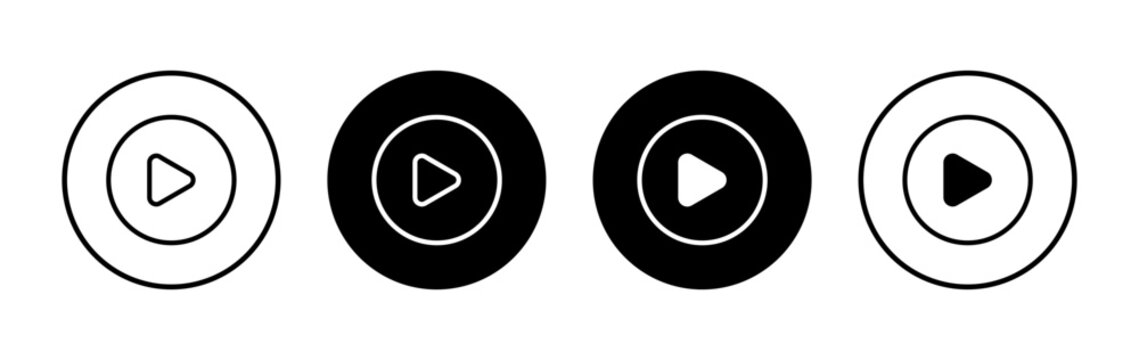 Play icon symbol for apps and websites. Play button sign and symbol