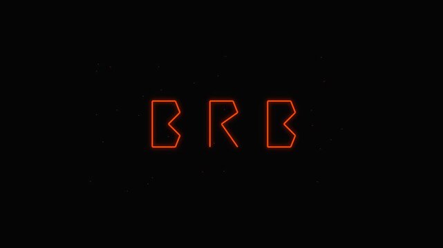 Neon BRB Be Right Back Text with Abstract Digital Network Motion Graphics for Live Streaming