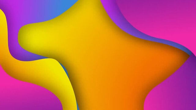 Abstract colorful liquid wave background with multi layered paper cut style animation