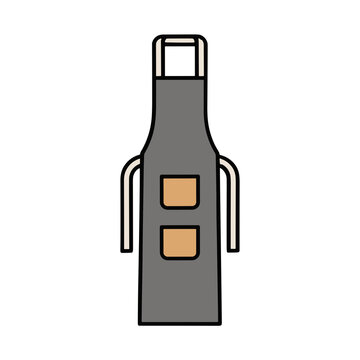 Illustration of a gray apron with two pockets
