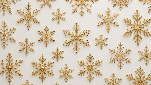 Gold Snowflake Pattern Background