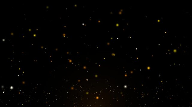 Floating golden stardust particles and rising bokeh sparkles loop