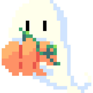pixel art of ghost