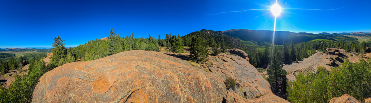 Panoramic View of Rocky Mountain Landscape in Colorado