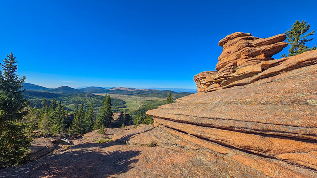 Rocky Mountain Landscape with Unique Rock Formation in Colorado