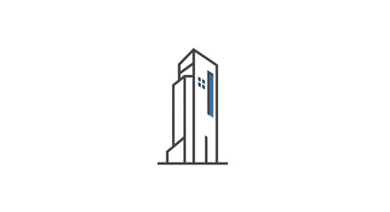 Obraz premium A minimalist line art illustration of a modern skyscraper building