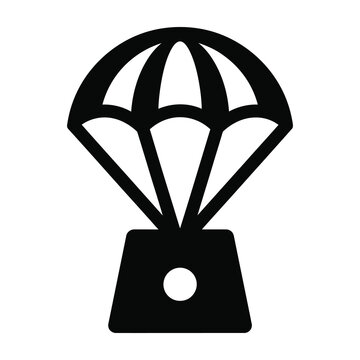 Parachute landing gear descent symbol icon