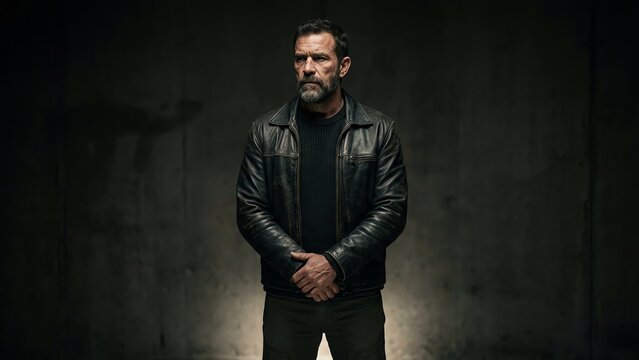 Tough Man in Leather Jacket