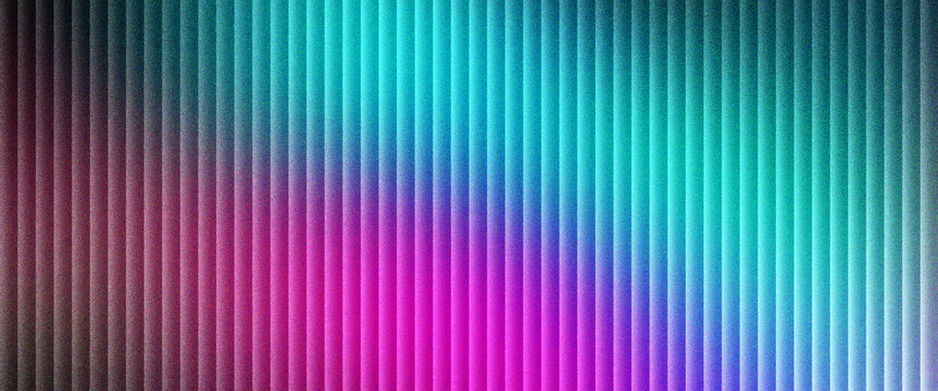 Neon vertical lines background with vibrant purple and teal gradient. Abstract glowing stripes pattern for digital tech wallpaper. Colorful light bars texture for modern creative design projects.