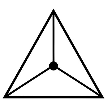 Geometric Triangle with Center Dot