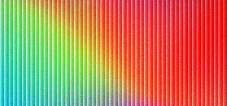 Vibrant rainbow gradient background with vertical lines. Colorful abstract texture featuring red, green, and orange stripes. Modern geometric pattern for digital wallpaper and web design.