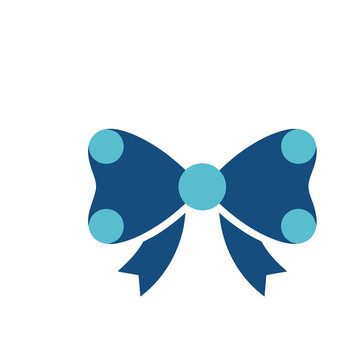 Blue bow with light blue dots