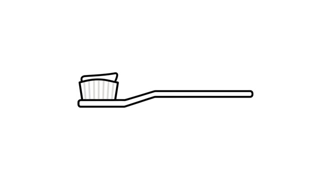 Toothbrush with Toothpaste, Isolated Icon, Dental Hygiene
