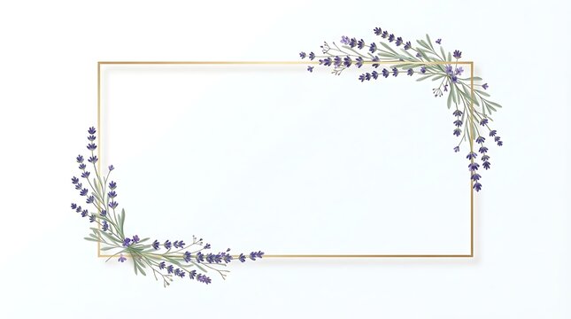 Elegant lavender floral frame design for wedding invitations
