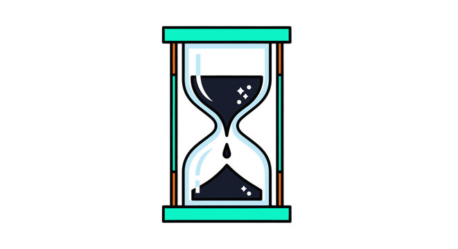 Hourglass with flowing sand depicting time passage.