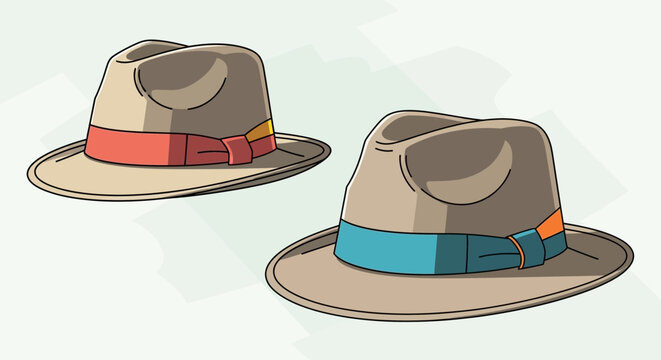 Two Fedora Hats Isolated