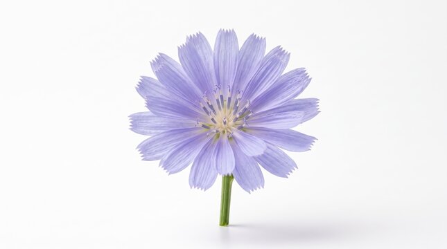 A single beautiful light purple chicory flower with delicate petals