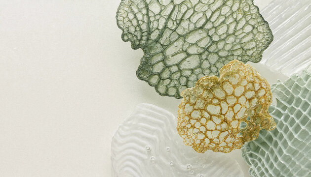 3D futuristic bio organic synthetic architectural structure close up