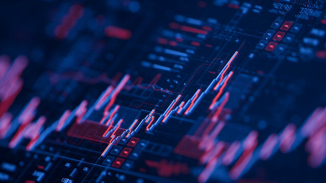 Stock forex financial data document graph chart report statistic marketing research development planning management analysis accounting. Financial business technology hologram concept. 3d rendering.