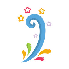Obraz premium Colorful Swirl with Stars and Drops