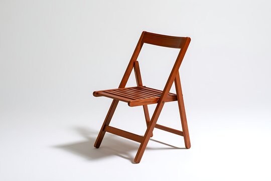 A wooden folding chair isolated on white background