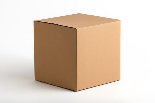 Closed cardboard shipping box isolated on white background