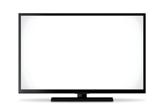 Modern flat screen tv monitor mockup isolated on white background