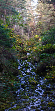 Two Lakes Park waterfall in Seward Alaska