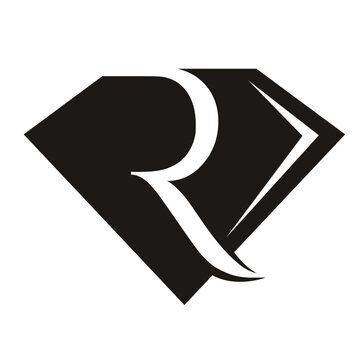 Letter R with Diamond Logo Design. Jewelry Logo With Diamond Icon Vector Template