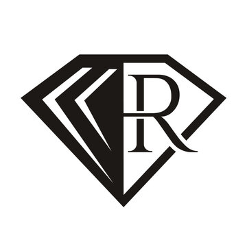 Letter R with Diamond Logo Design. Jewelry Logo With Diamond Icon Vector Template