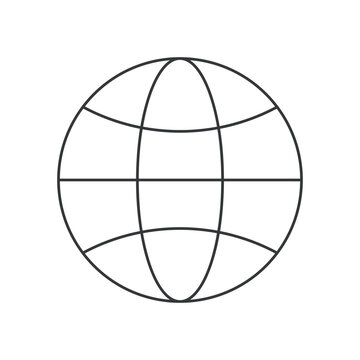 Globe line icon. Editable stroke. Vector illustration