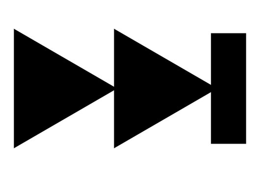 Fast Forward Media Player Arrow Icon Button Design Element Isolated on Transparent Background